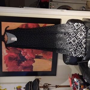 NWT MAXI Tank DRESS SIZE S black And White Geometric